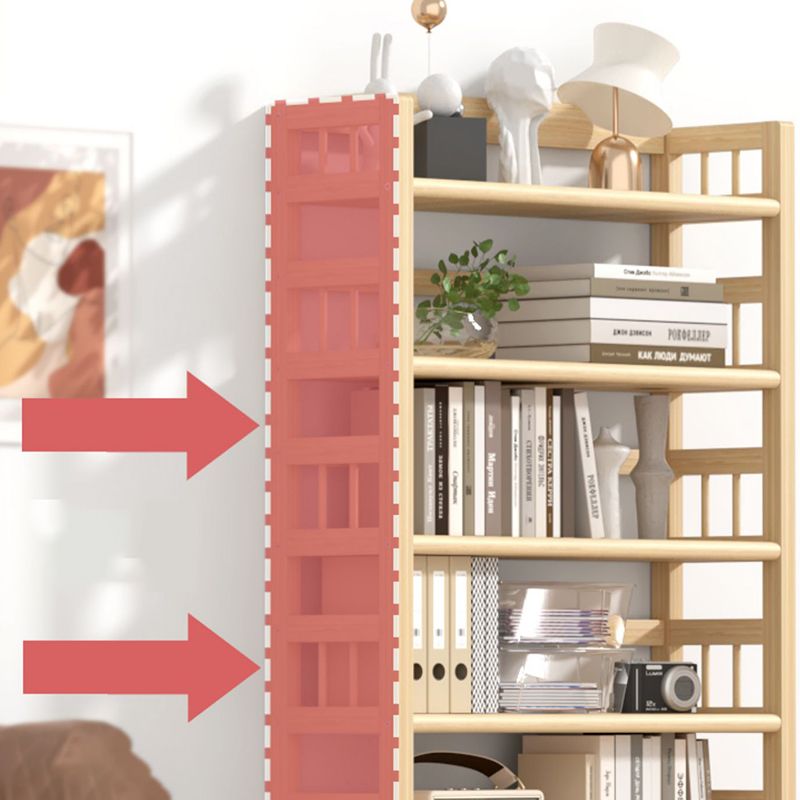 Contemporary Pine Shelf Bookcase Standard Natural Open Bookcase