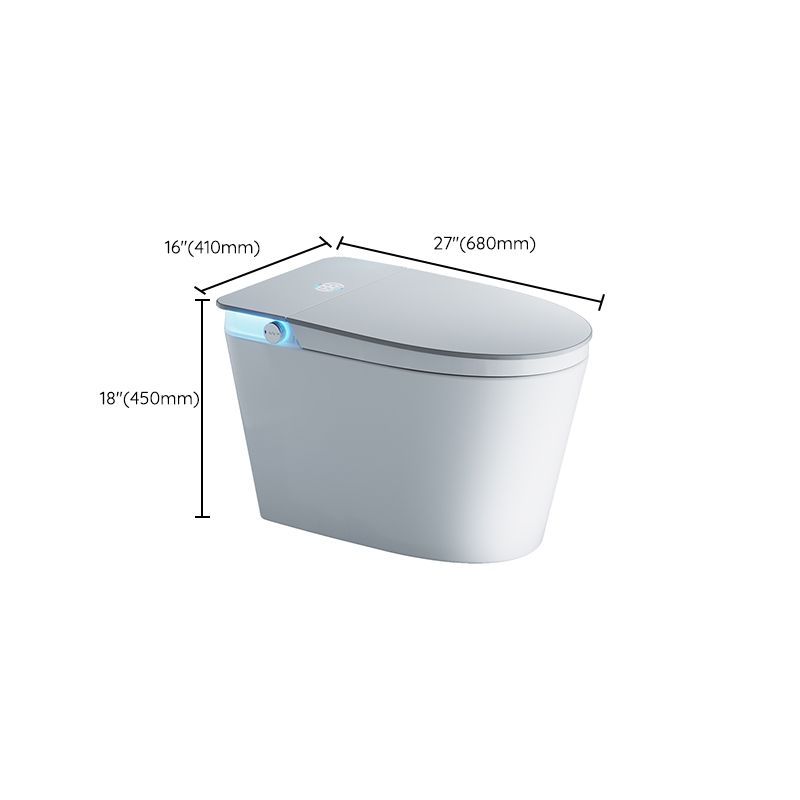 Contemporary White Elongated Heated Seat Warm Air Dryer Floor Mount Bidet
