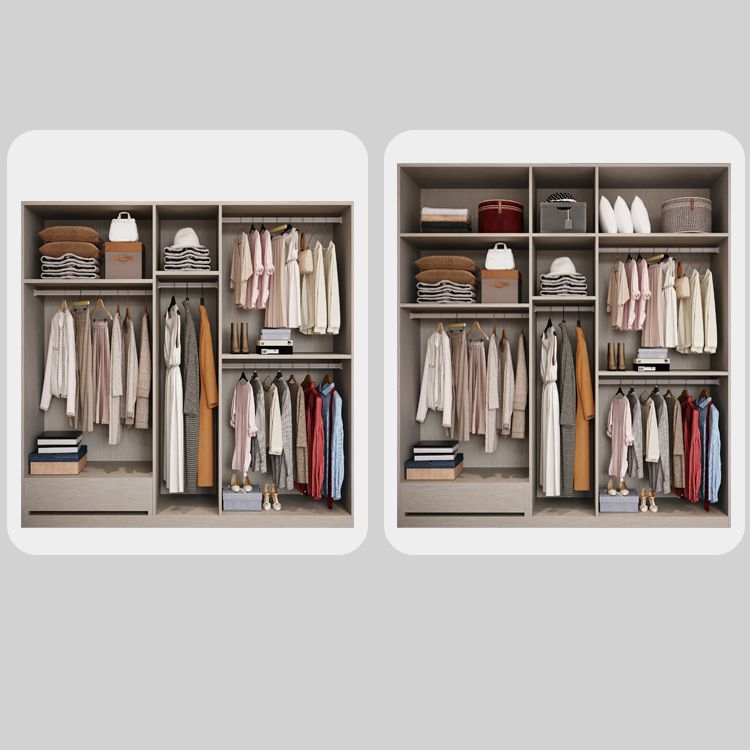 Modern Wood Wardrobe Armoire Freestanding Soft Close Doors Wardrobe Cabinet