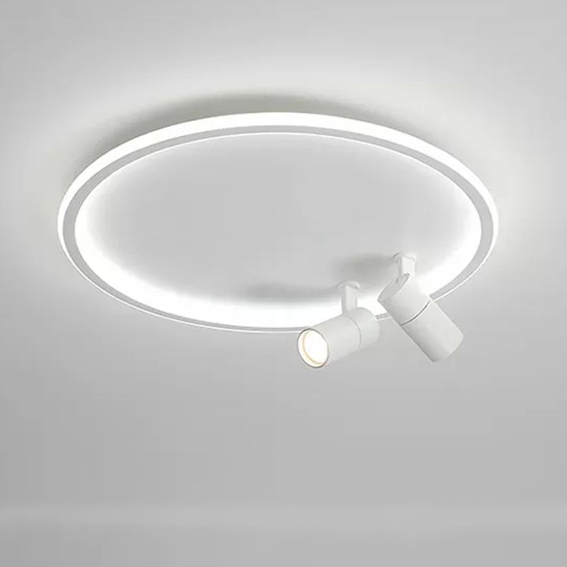Circular LED Flush Mount Light Nordic Acrylic Study Room Ceiling Fixture with Spotlight