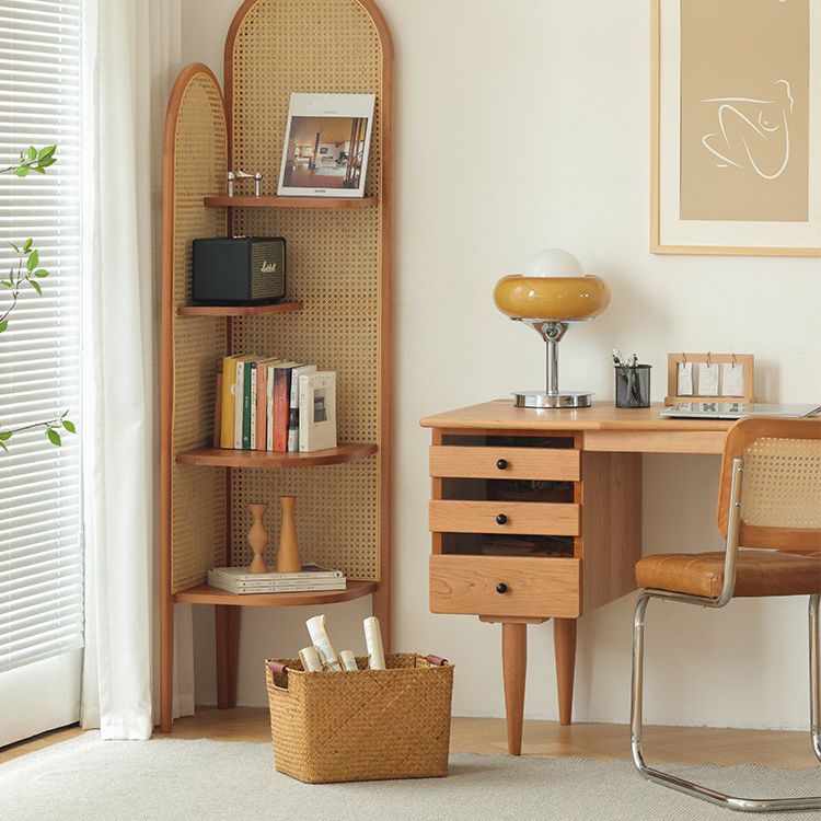 71.3" Tall Corner Chest Solid Wood Triangle Storage Cabinet with 4 Shelves