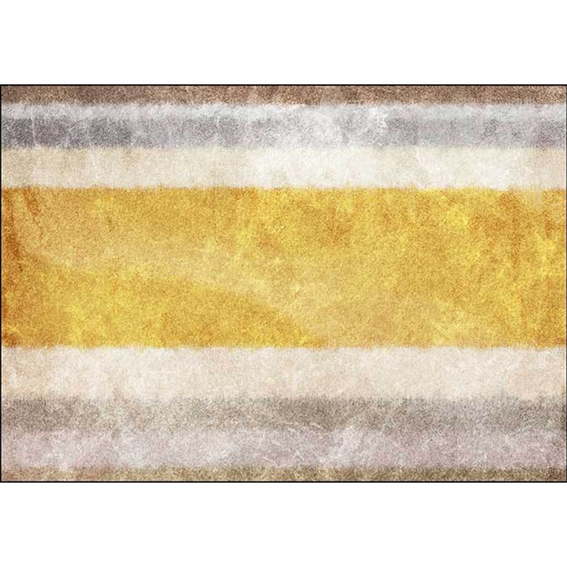 Contemporary Colorblock Rug Yellow Polyester Rug Machine Washable Non-Slip Area Rug for Bedroom