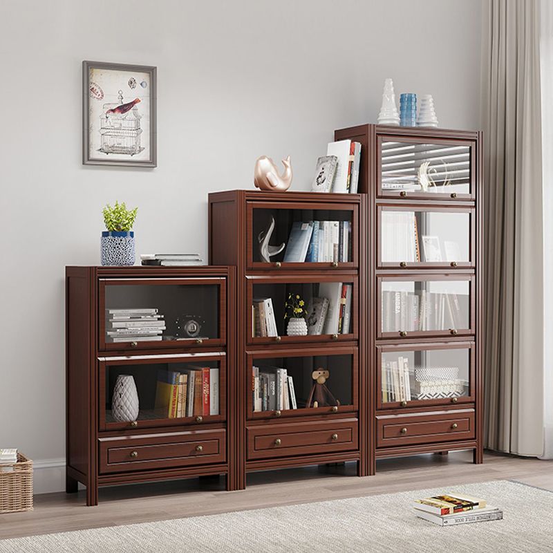 Modern Bookshelf Closed Back Standard Wooden Bookcase for Study Room