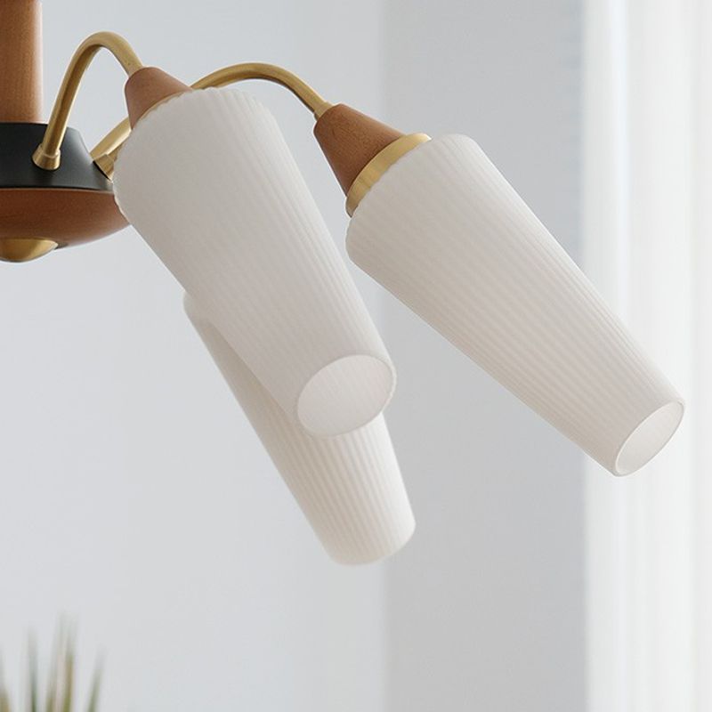 Luci del lampadario in vetro di rame Light a sospensione moderna nordica per soggiorno