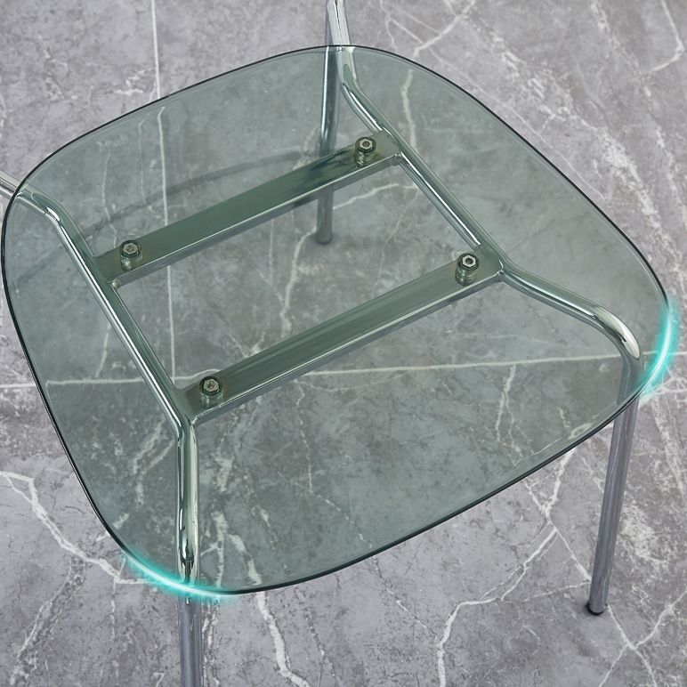 Sillas sin brazos de plástico de estilo industrial, respaldo abierto, silla lateral para el hogar