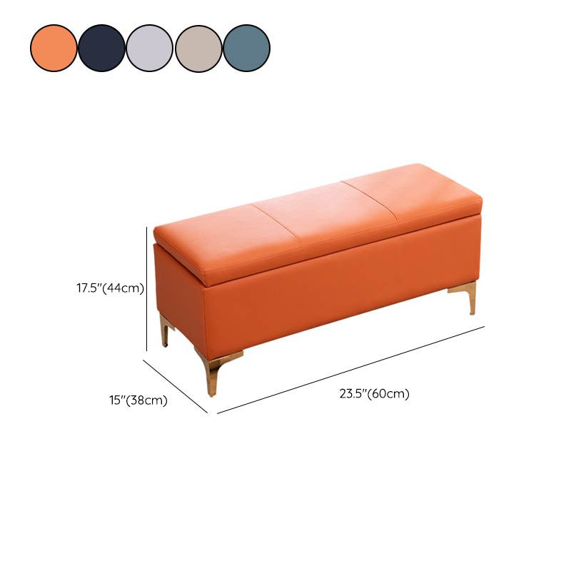 Glam Rectangle Storage Seating Bench Cushioned Backless Bedroom Bench