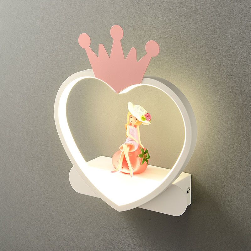 Nordic Style Heart Wall Mount Lighting Acrylic Wall Mounted Light Fixture for Bedroom