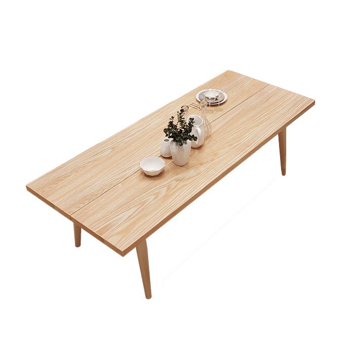 Contemporary Natural Wood Table Ash Rectangle Dining Table with 4 Legs