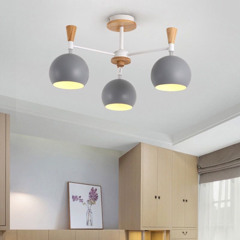 Lampaggio a forma di palla Light Light Nordic Style Nordic Apparecchiatura a sospensione in legno