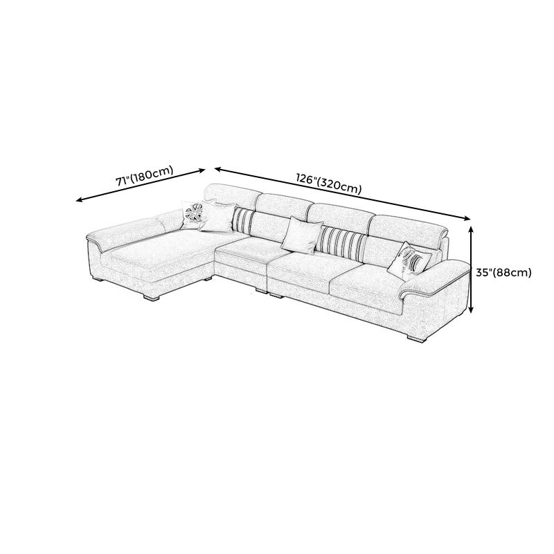 Grey Contemporary Stain-Resistant Living Room L-Shape Right Hand Facing Sofa
