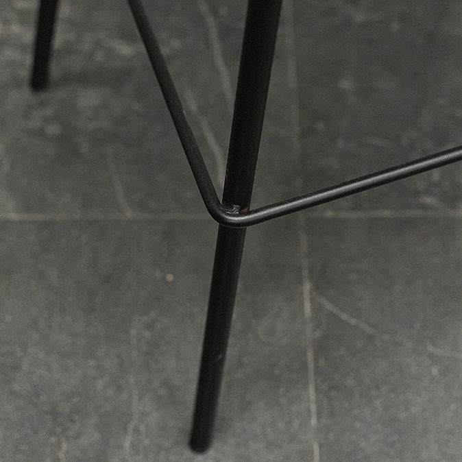 Modern Faux Leather Counter Stool Low Back Barstool with Metal Legs