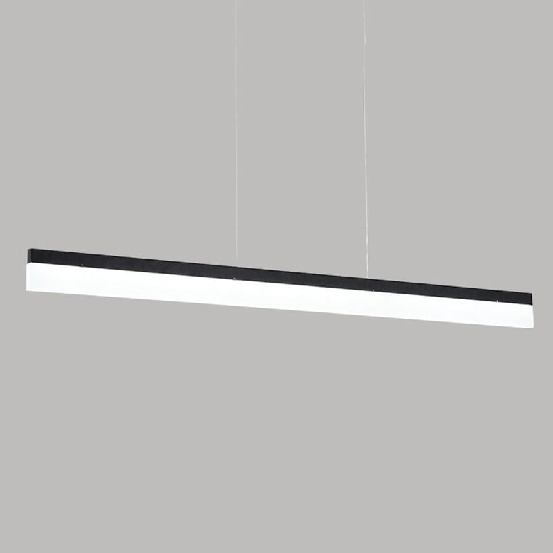 Black Aluminum Minimal Ceiling Lamp 1-Light LED Pendant Lighting Fixture for Office