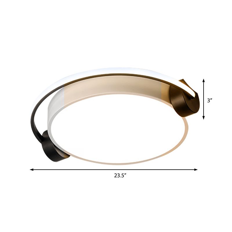 Unique blanc headmount encastré lumière moderne 16,5 pouces / 19,5 pouces / 23,5 pouces plafonnier rond avec des tons chauds / blanc / réglage en continu