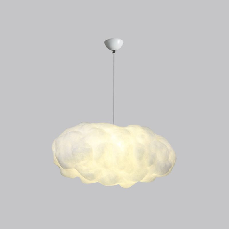 Cloud Restaurant Chandelier Lighting Plastic 5 Bulbs Artistic Pendant Light in White