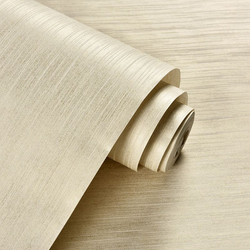 Bedroom and Guest Room Wallpaper with Beige Mottled Line and Stripe, 33'L x 20.5"W, Non-Pasted