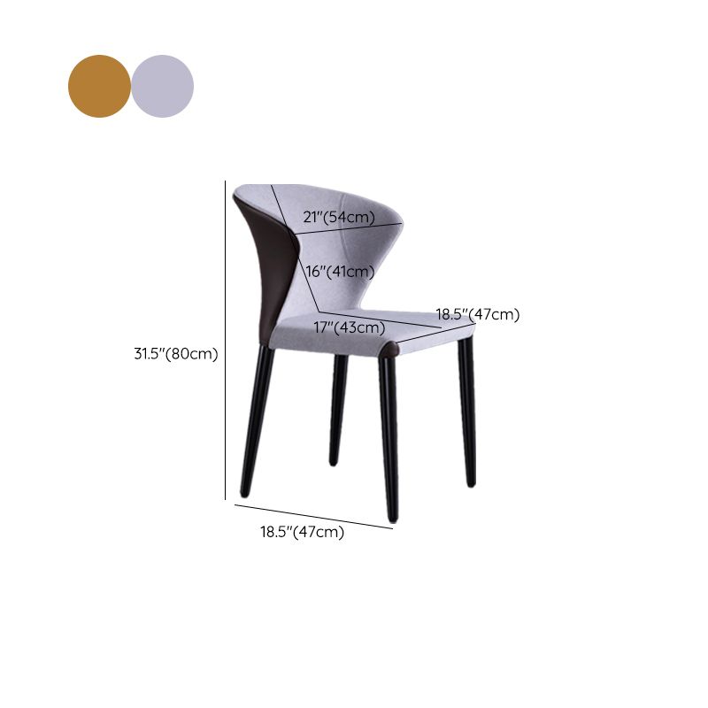 Upholstered Dining Chairs Wingback Chairs with Solid Wood Base