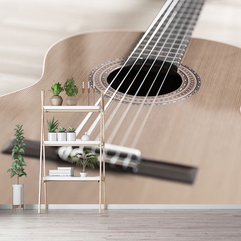 Guitar Instrument Mural Wallpaper Personalized Size Wall Covering for Study Room