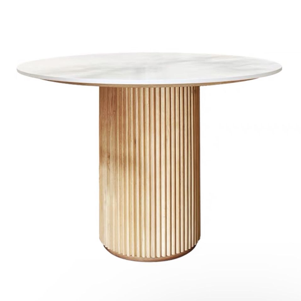 Round Shape Home Dining Table Modern Wooden Dining Room Table