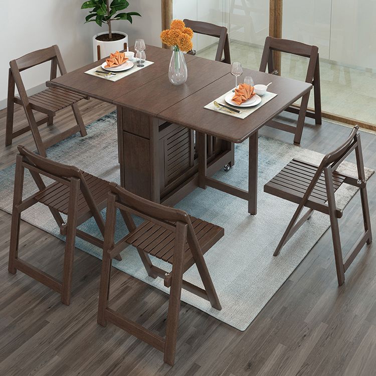 Standard Solid Wood Dining Set with Black Wood Space-Saving Design Legs for Dining Furniture