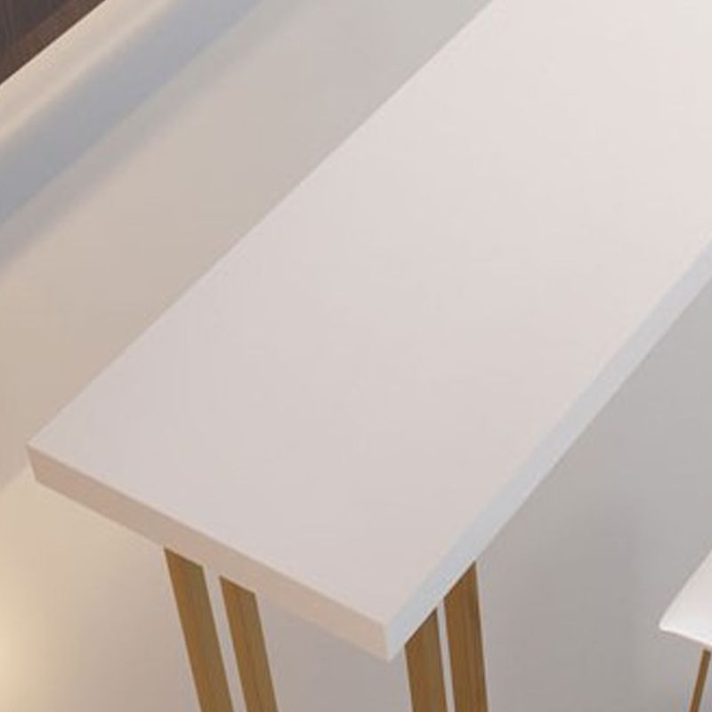 Glam Style Bar Table 42-inch Height Wood Top Bistro Table with Gold Pedestal