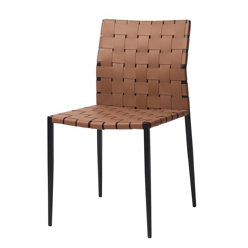 Faux Leather Bar Stools Low Back Dining Stools with Metal Base