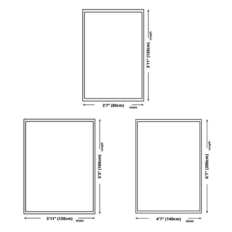 Modern Color Block Area Carpet Blue Polyester Area Rug Anti-Slip Easy Care Rug for Home Decor