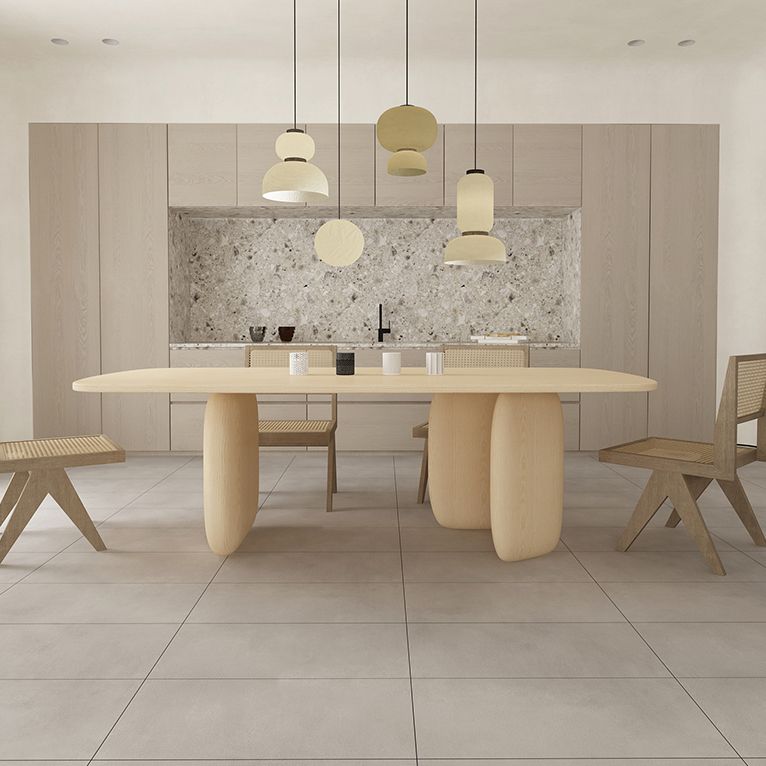 Modern 1/2/4/5 Pieces Rectangle Dining Set Pine Wood Dining Table with Chairs
