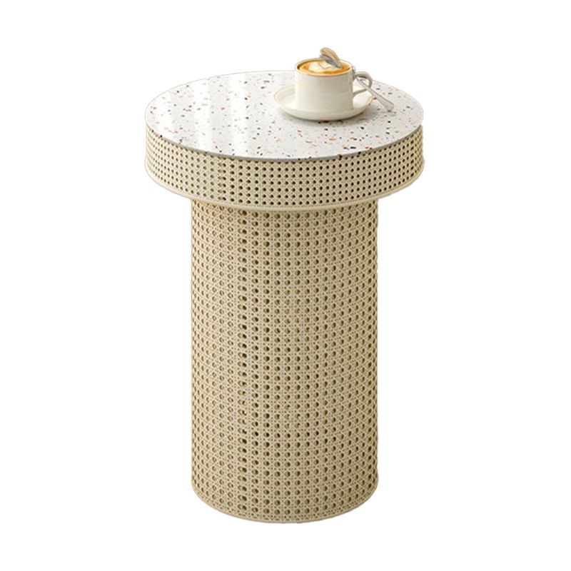 Contemporary Round Cocktail Table Single Slate Coffee Cocktail Table