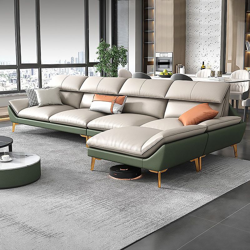 38.18" Tall Faux leather Contemporary Sectional Stain-Resistant Sectional
