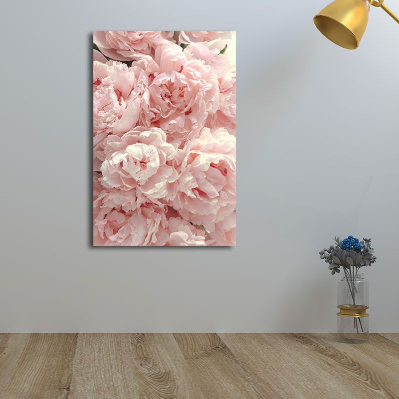 Toile murale à fleurs texturée, décoration murale nordique pour chambre de filles, couleur douce