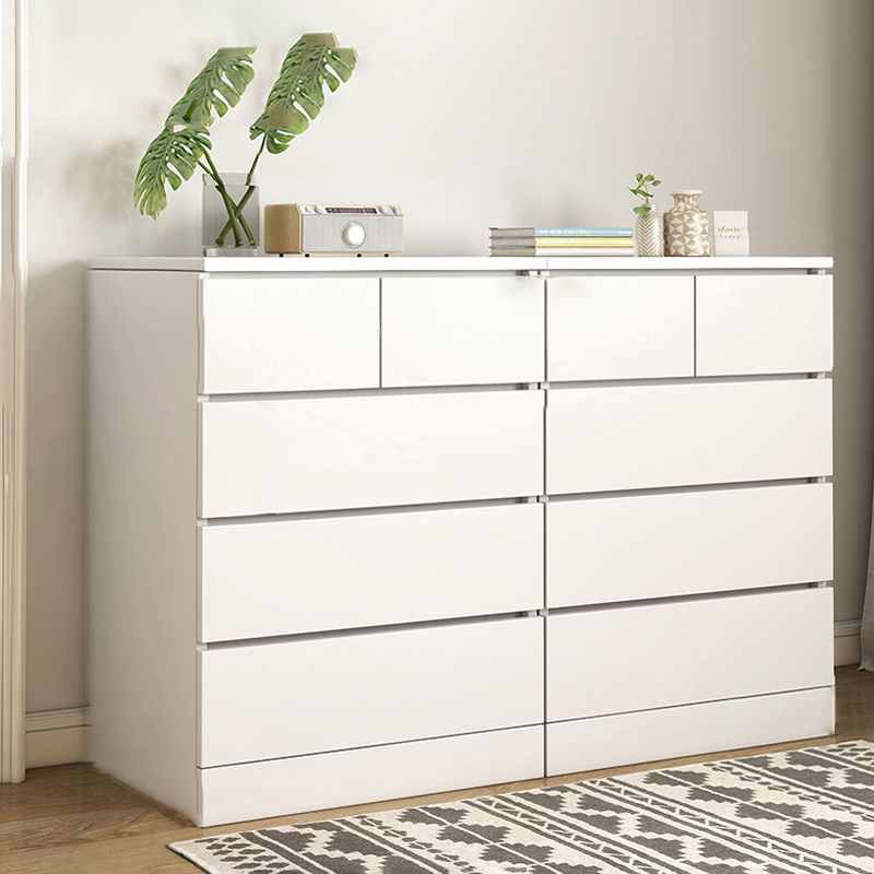 Contemporary Manufactured Wood Accent Chest Rectangle White Accent Chest with Drawer