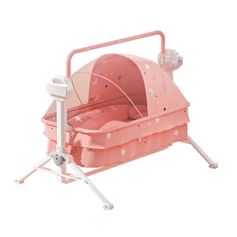 Electric Rocking Crib Cradle Modern Fabric Bassinet With Canopy