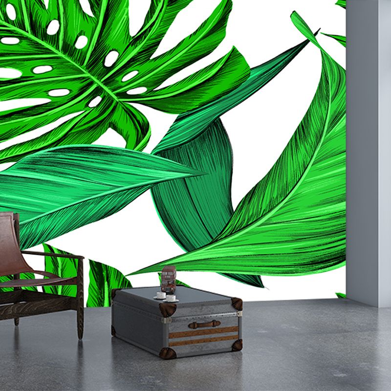 Botanical Illustration Mural Wallpaper Moisture-Resistant Wall Covering for Bedroom