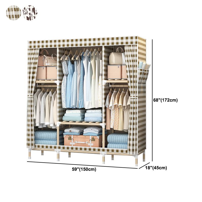Contemporary Style Wardrobe Solid Wood Wardrobe Closet with Legs