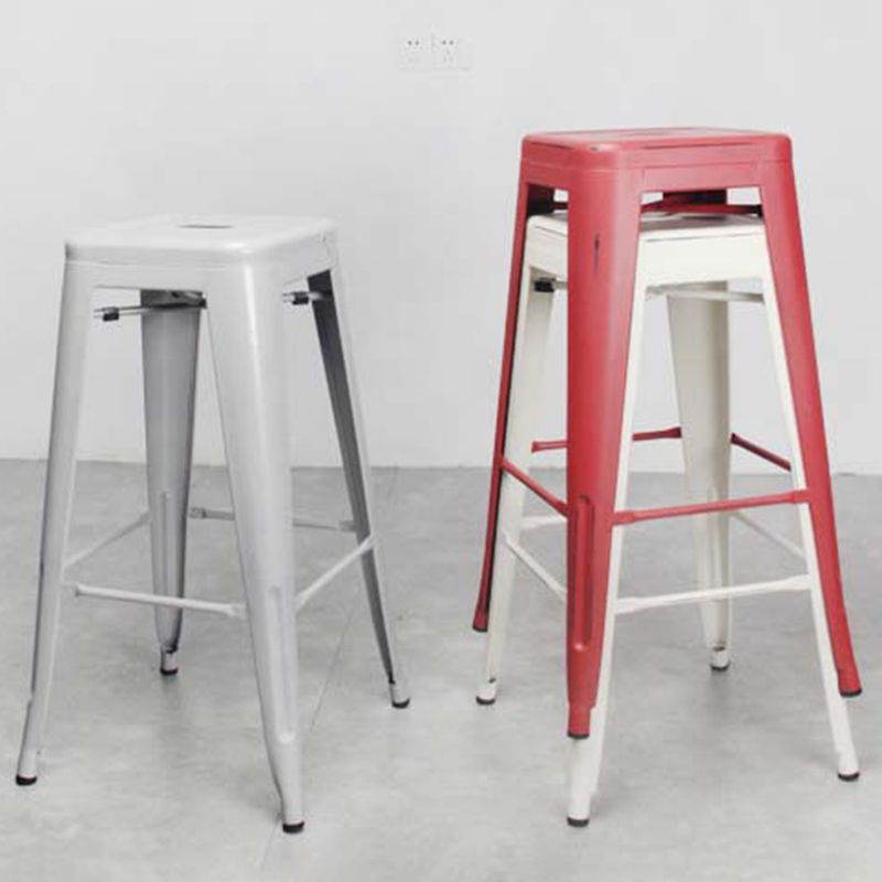 Industrial Style Bar Stools Stackable Wrought Iron Bar Cafe Metal High Chairs