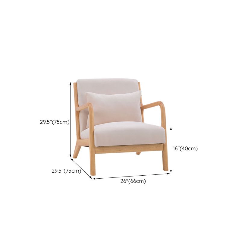 Nordic Solid Wood Sofa 3-Seater Square Arm Sofa with Single Cushion Seat