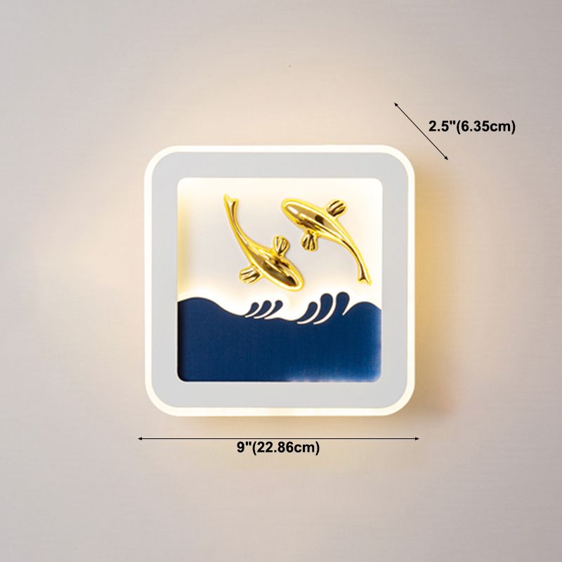 Modern Simple Iron Wall Light LED Wall Lamp with Acrylic Shade for Living Room