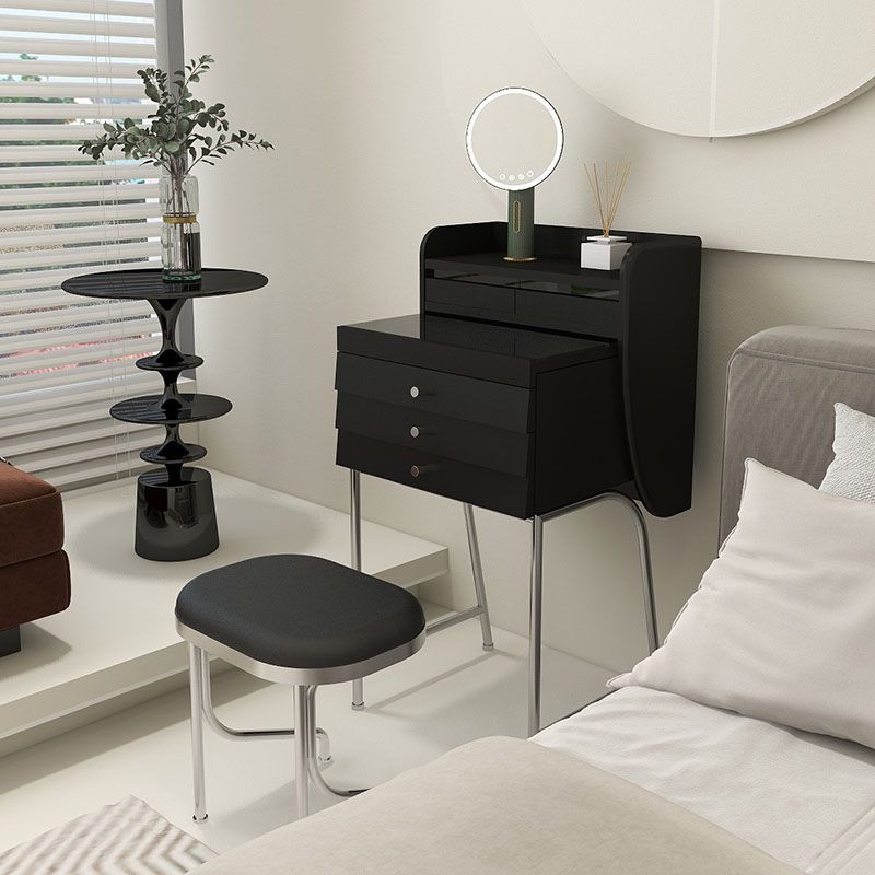 Contemporary Vanity Dressing Table Glass Top Vanity Makeup Table Set