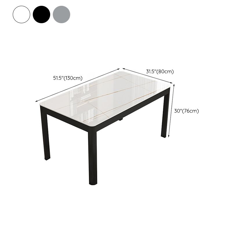 Contemporary Style Rectangle Glass Dining Site Table with 4 Legs