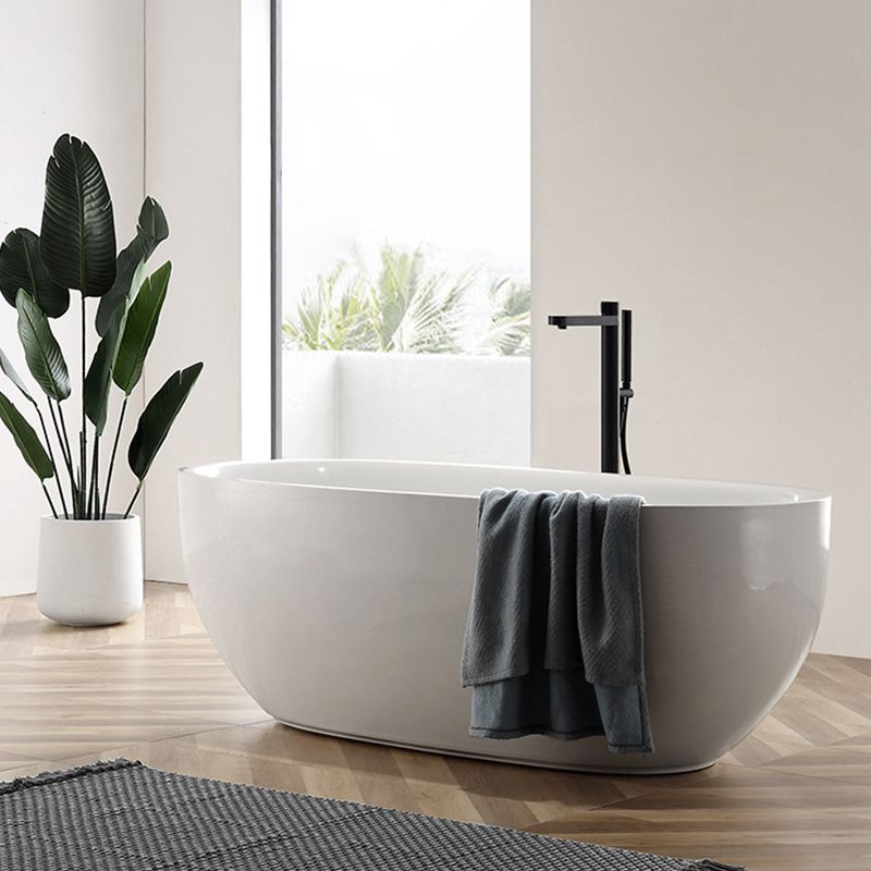 Acrylic Bathtub White Freestanding Soaking Bathtub , 23.62-inch Tall