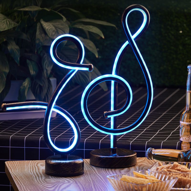 Bronze Finish Linear Table Light Simplicity Metal LED Night Lamp for Bar Club