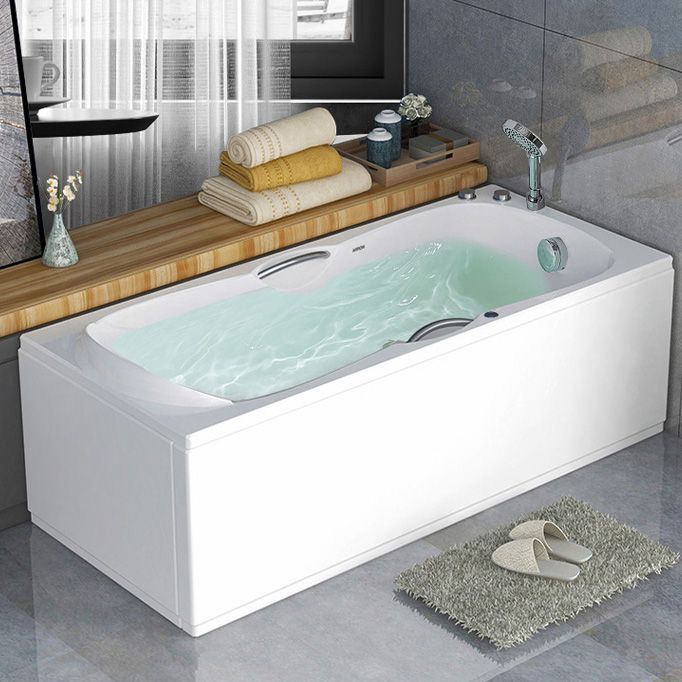 29.53" Wide Acrylic Bathtub Soaking Handles Included Bath in White