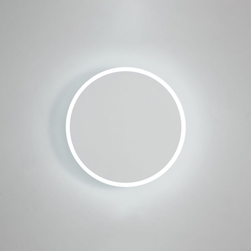 1-Light Round Shade Murce Murce Modern Simple Style Wall Éclairage en blanc
