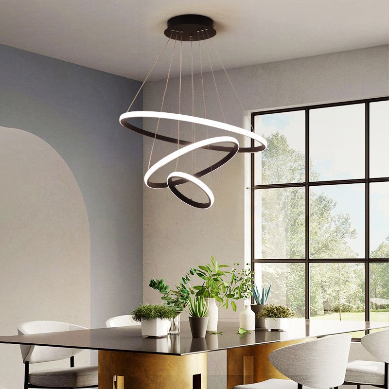 Modern Style Unique Chandelier Metal Multi Light Hanging Lamp for Dining Room