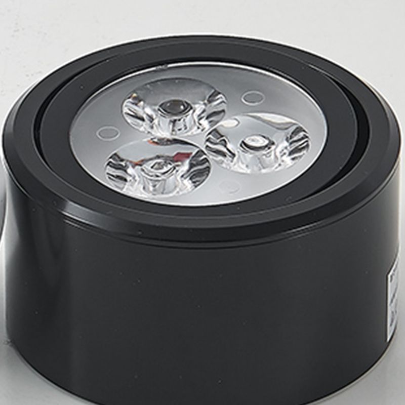 Aluminum Drum Down Light Simple Style Black Led Flush Ceiling Light for Hallway