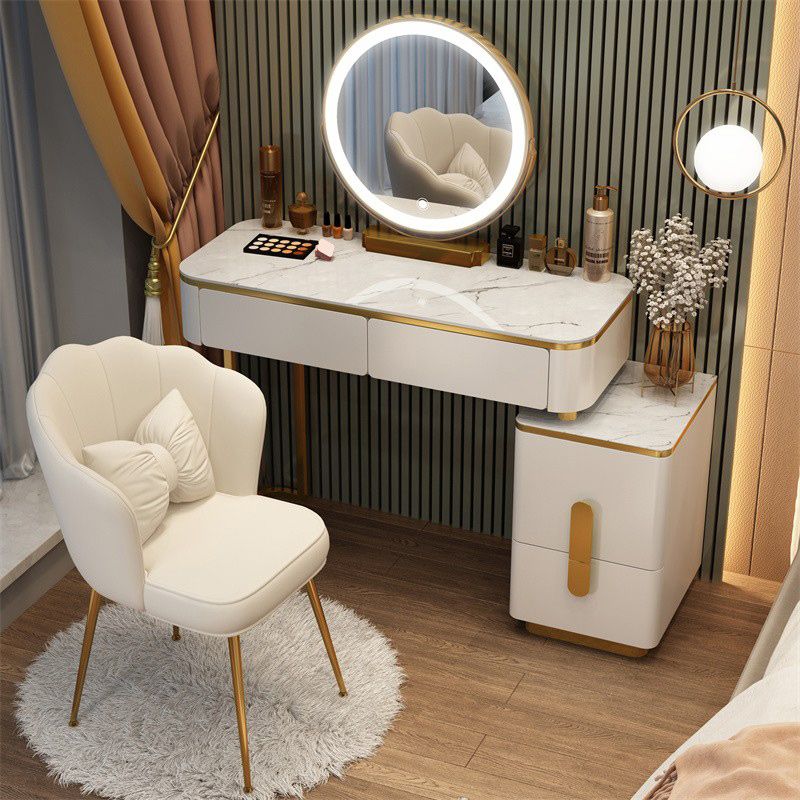 Lighted Mirror Make-up Vanity Luxurious Dressing Table Stool Set