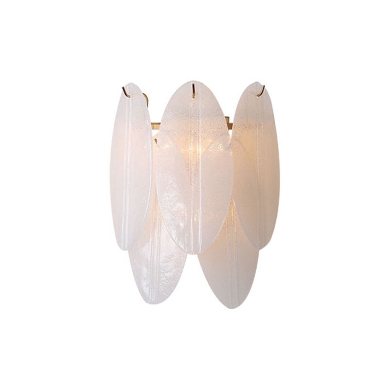 Oval-Shaped Wall Lighting Modernism Style White Glass 3 Lights Hallway Wall Sconce Light