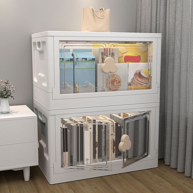 Contemporary Hinged Storage Cabinet Plastic Wardrobe Armoire