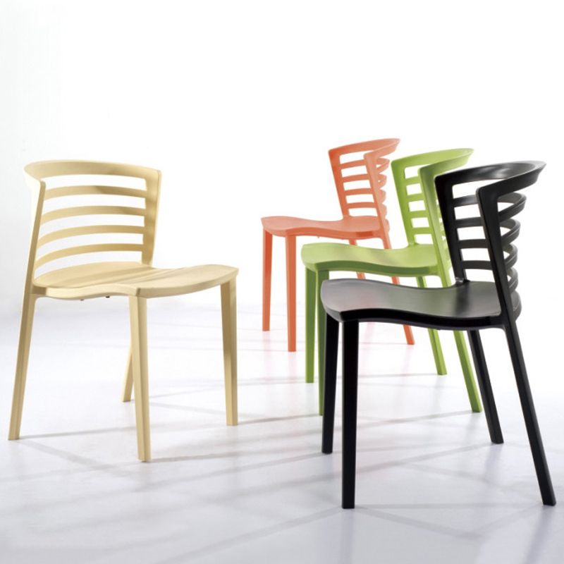 Contemporary Style Armless Chair Plastic Side Chair for Dining Room