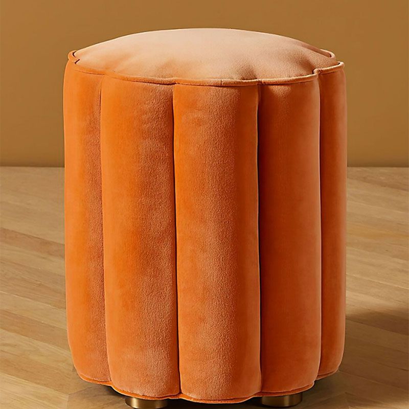 Solid Color Flannel Standard Stool Modern Style Simple Unique Shape Stool